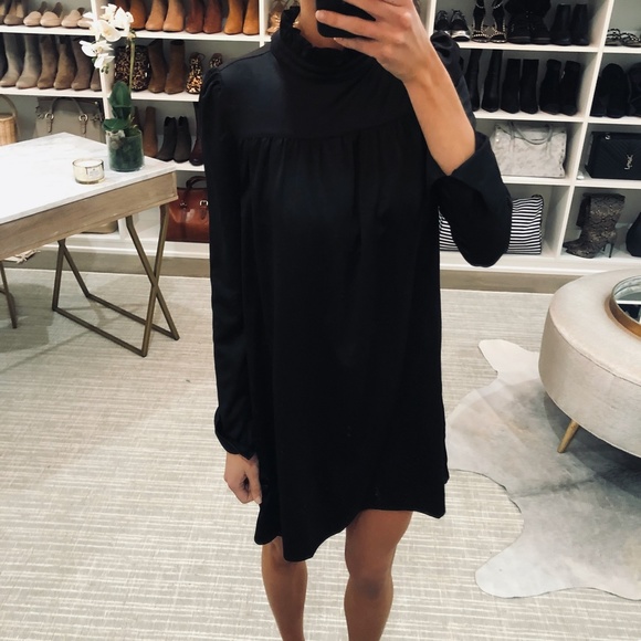 Line & Dot Black Silky Dress XS NEW - Picture 2 of 2